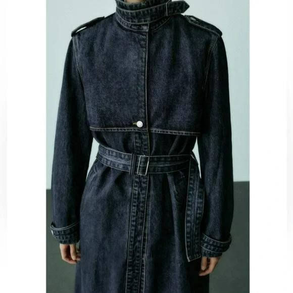 ZARA TRF DENIM TRENCH - Picture 3 of 5